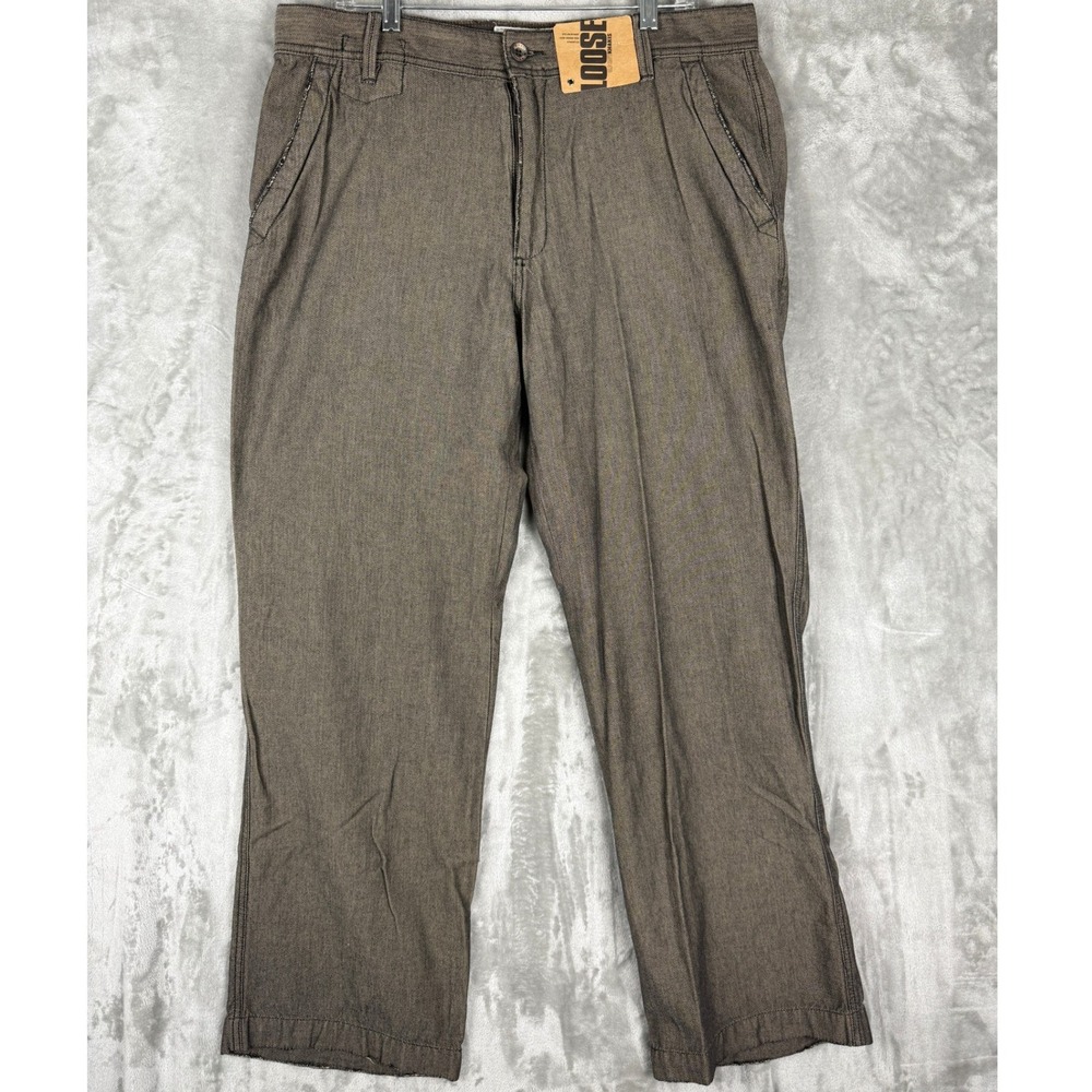 NWT Old Navy Loose Khakis‎ Mens 34x32 Brown Loose Baggy  New With Tags